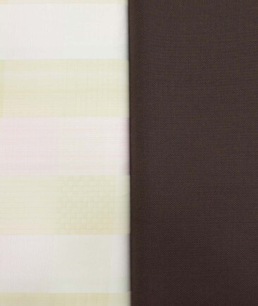 Combo of Unstitched Soktas Pink Cotton  and J.Hampstead Umber Brown Polyester Viscose