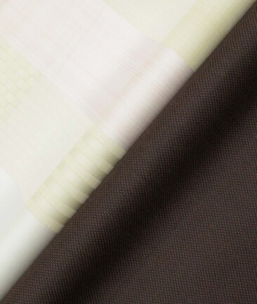 Combo of Unstitched Soktas Pink Cotton  and J.Hampstead Umber Brown Polyester Viscose