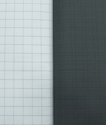 Combo of Unstitched Mafatlal Light Grey Poly Cotton Shirt Fabric and Raymond Grey Polyester Viscose Trouser Fabric