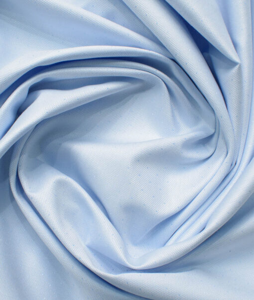 Nemesis Men's Bamboo Wrinkle Resistant Cotton Self Design 2.25 Meter Unstitched Shirting Fabric (Sky Blue)