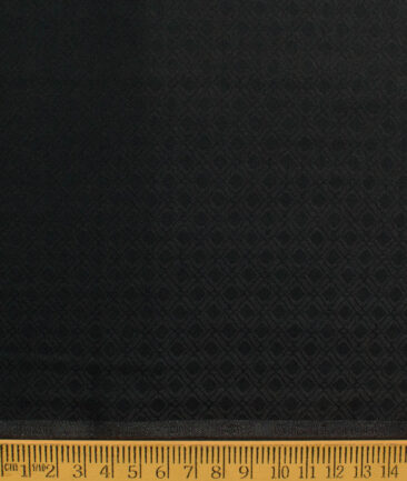 Nemesis Men's Bamboo Wrinkle Resistant Cotton Self Design 2.25 Meter Unstitched Shirting Fabric (Black)