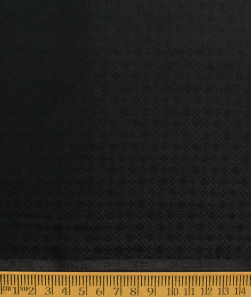 Nemesis Men's Bamboo Wrinkle Resistant Cotton Self Design 2.25 Meter Unstitched Shirting Fabric (Black)