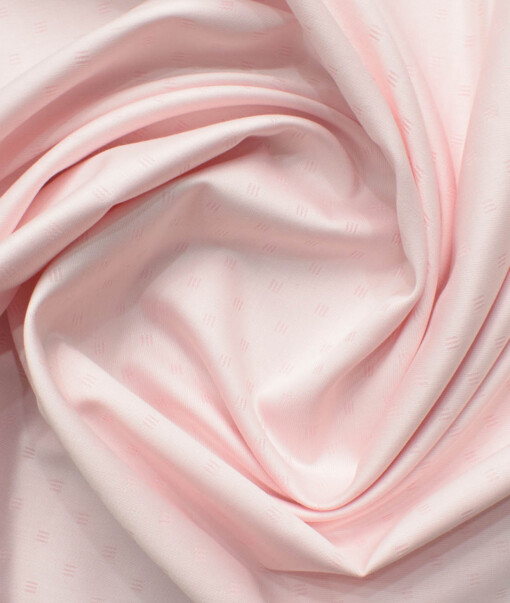 Siyaram's Men's Bamboo Wrinkle Resistant Self Design 2.25 Meter Unstitched Shirting Fabric (Pink)