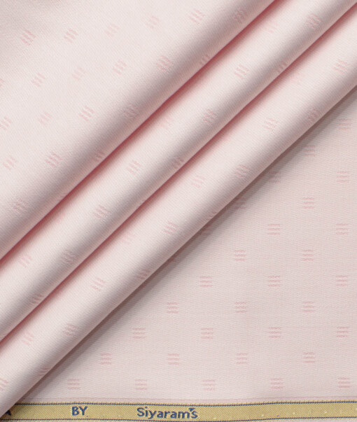 Siyaram's Men's Bamboo Wrinkle Resistant Self Design 2.25 Meter Unstitched Shirting Fabric (Pink)