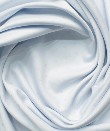Siyaram's Men's Bamboo Wrinkle Resistant Self Design 2.25 Meter Unstitched Shirting Fabric (Sky Blue)