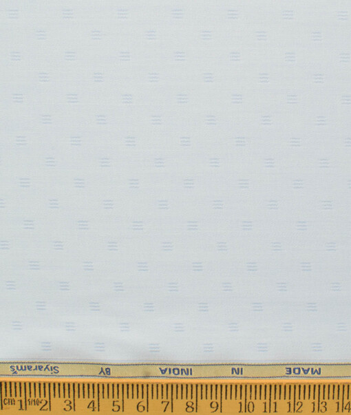 Siyaram's Men's Bamboo Wrinkle Resistant Self Design 2.25 Meter Unstitched Shirting Fabric (Sky Blue)