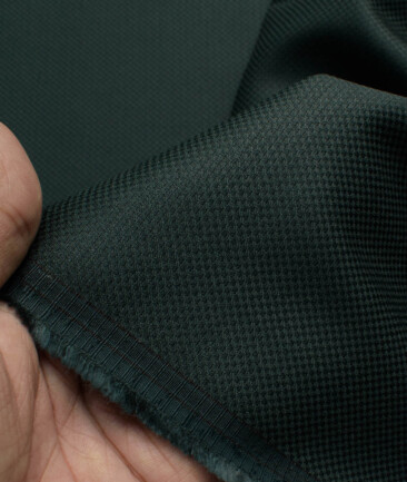 Absoluto Men's Terry Rayon  Structured  Unstitched Suiting Fabric (Dark Green)