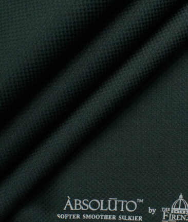 Absoluto Men's Terry Rayon  Structured  Unstitched Suiting Fabric (Dark Green)
