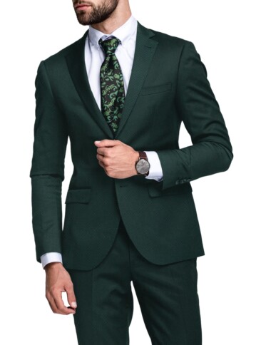 Absoluto Men's Terry Rayon  Structured  Unstitched Suiting Fabric (Dark Pine Green)