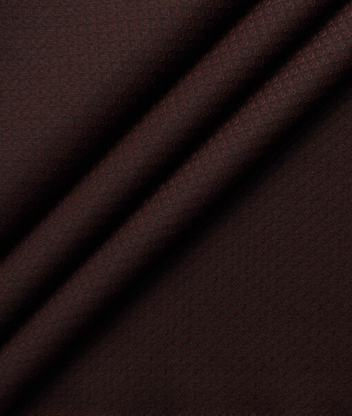 Absoluto Men's Terry Rayon  Structured  Unstitched Stretchable Suiting Fabric (Dark Wine)