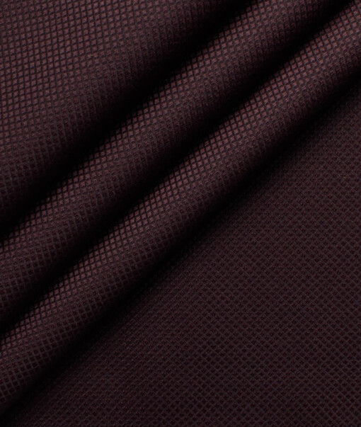 Absoluto Men's Terry Rayon  Structured  Unstitched Suiting Fabric (Dark Wine)