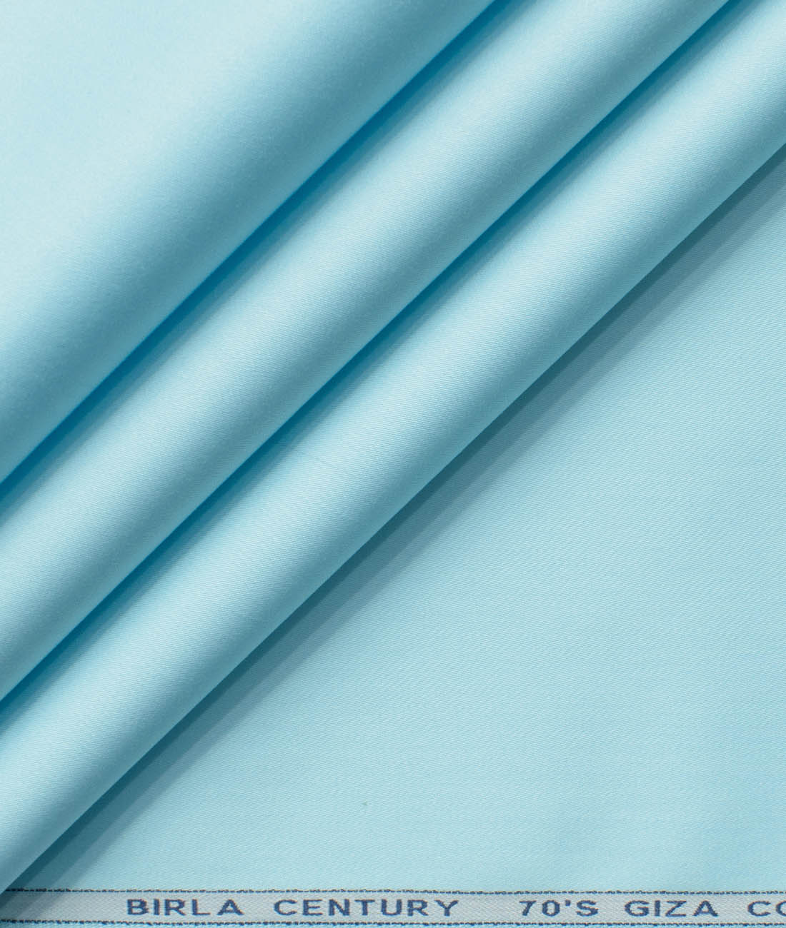 Birla Century Men's 70's Giza Cotton Solids  Unstitched Shirting Fabric (Arctic Blue)