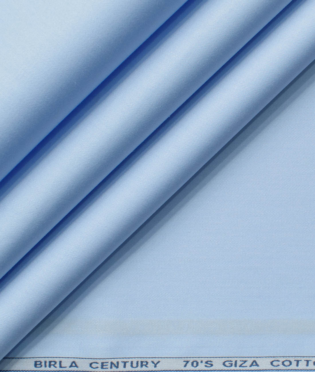 Birla Century Men's 70's Giza Cotton Solids  Unstitched Shirting Fabric (Sky Blue)
