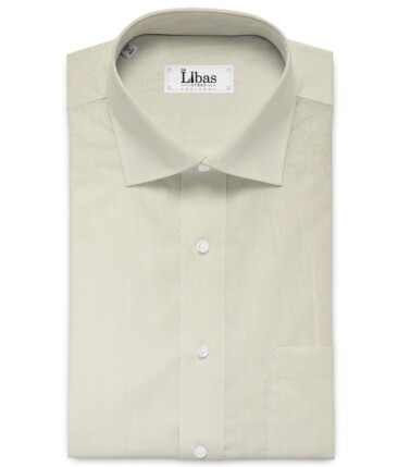 Canetti by Cadini Italy Men's Premium Cotton Printed  Unstitched Shirting Fabric (Cream)