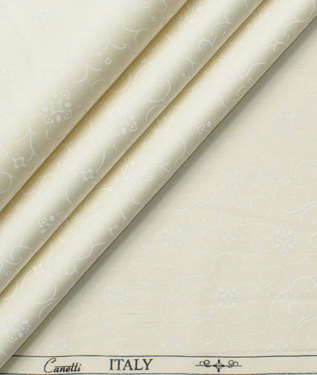 Canetti by Cadini Italy Men’s Premium Cotton Printed Unstitched Shirting Fabric (Cream) Canetti by Cadini Italy Men's Premium Cotton Printed Unstitched Shirting Fabric (Cream)