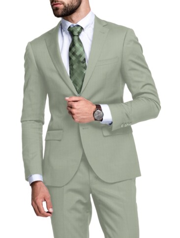 Canetti by Cadini Italy Men's Terry Rayon  Striped  Unstitched Suiting Fabric (Pistachios Green)