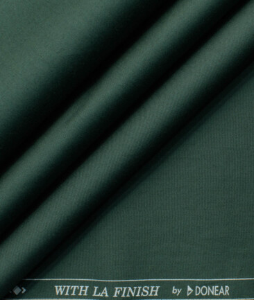 Donear Men's Superfine Cotton Solids  Unstitched Shirting Fabric (Pine Green)