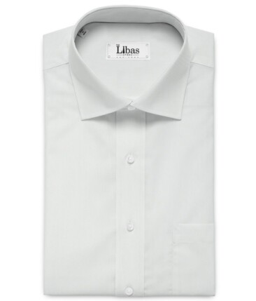 Donear Men's Superfine Cotton Solids  Unstitched Shirting Fabric (White)