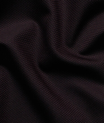 Italian Channel Men's Terry Rayon  Structured  Unstitched Suiting Fabric (Dark Wine)