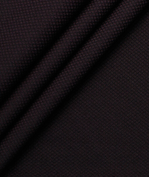 Italian Channel Men's Terry Rayon  Structured  Unstitched Suiting Fabric (Dark Wine)