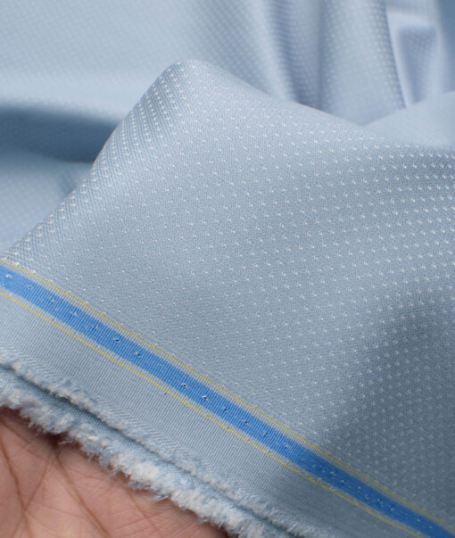 Italian Channel Men's Terry Rayon  Structured  Unstitched Suiting Fabric (Sky Blue)