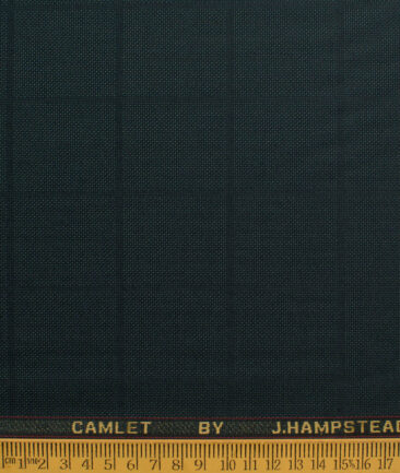J.Hampstead Men's Terry Rayon  Checks  Unstitched Suiting Fabric (Dark Sea Green) - Image 7