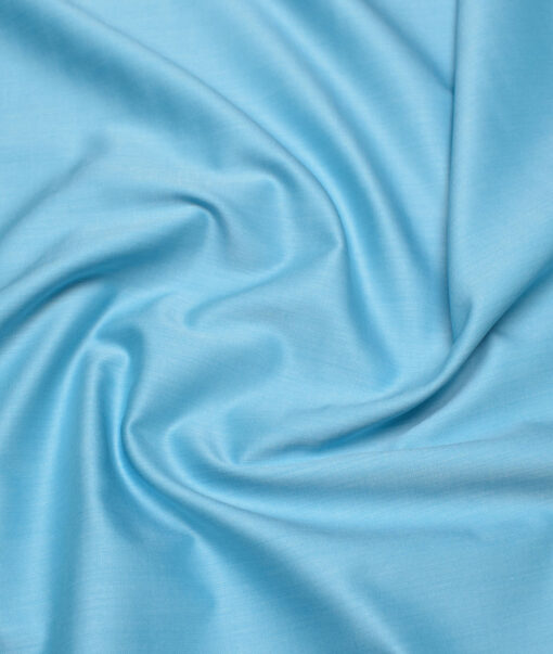 Soktas Men's 120/2 Giza Cotton Structured  Unstitched Shirting Fabric (Arctic Blue) - Image 3