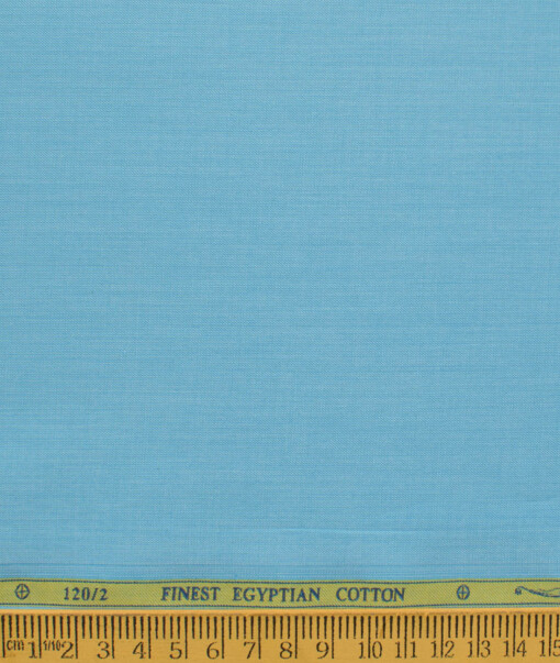 Soktas Men's 120/2 Giza Cotton Structured  Unstitched Shirting Fabric (Arctic Blue)