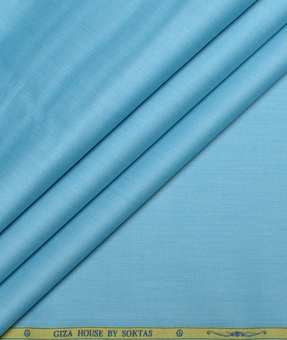 LSSOKSH178ARCTICBLSLFPOXSEP Soktas Men's 120/2 Giza Cotton Structured Unstitched Shirting Fabric (Arctic Blue) - Image 1