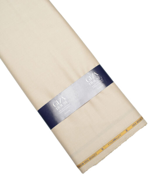 Soktas Men's 120/2 Egyptian Cotton Structured  Unstitched Shirting Fabric (Beige) - Image 5