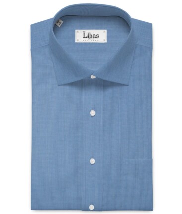 Soktas Men's 120/2 Giza Cotton Structured  Unstitched Shirting Fabric (Blue)