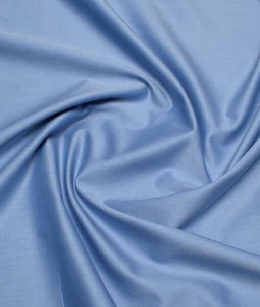 Soktas Men's 120/2 Giza Cotton Structured  Unstitched Shirting Fabric (Blue) - Image 3
