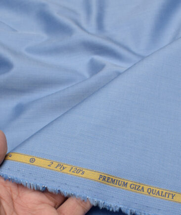 Soktas Men's 120/2 Giza Cotton Structured  Unstitched Shirting Fabric (Blue) - Image 2