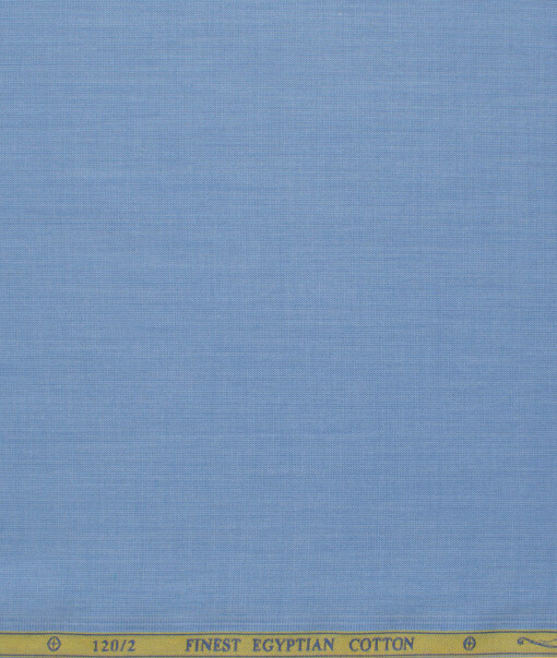 Soktas Men's 120/2 Giza Cotton Structured  Unstitched Shirting Fabric (Blue)