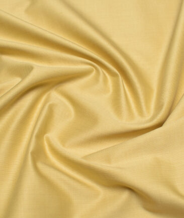 Soktas Men's 120/2 Giza Cotton Structured  Unstitched Shirting Fabric (Flaxen Yellow) - Image 3