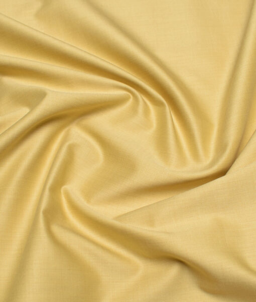 Soktas Men's 120/2 Giza Cotton Structured  Unstitched Shirting Fabric (Flaxen Yellow) - Image 3