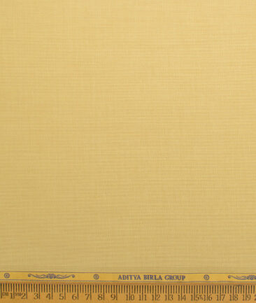 Soktas Men's 120/2 Giza Cotton Structured  Unstitched Shirting Fabric (Flaxen Yellow) - Image 4