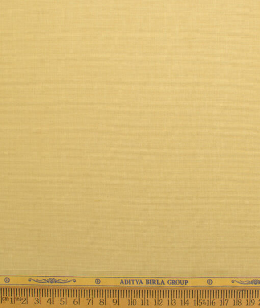 Soktas Men's 120/2 Giza Cotton Structured  Unstitched Shirting Fabric (Flaxen Yellow) - Image 4