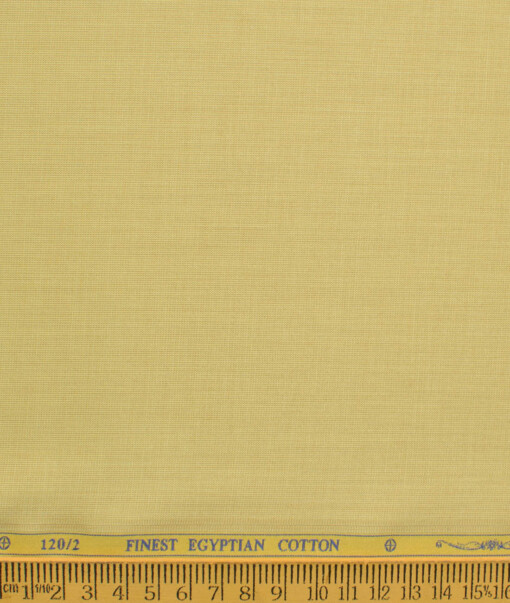 Soktas Men's 120/2 Giza Cotton Structured  Unstitched Shirting Fabric (Flaxen Yellow)