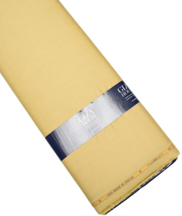 Soktas Men's 120/2 Giza Cotton Structured  Unstitched Shirting Fabric (Flaxen Yellow) - Image 5
