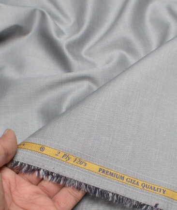 Soktas Men's 120/2 Egyptian Cotton Structured  Unstitched Shirting Fabric (Grey) - Image 2