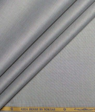 Soktas Men's 120/2 Egyptian Cotton Structured  Unstitched Shirting Fabric (Grey)