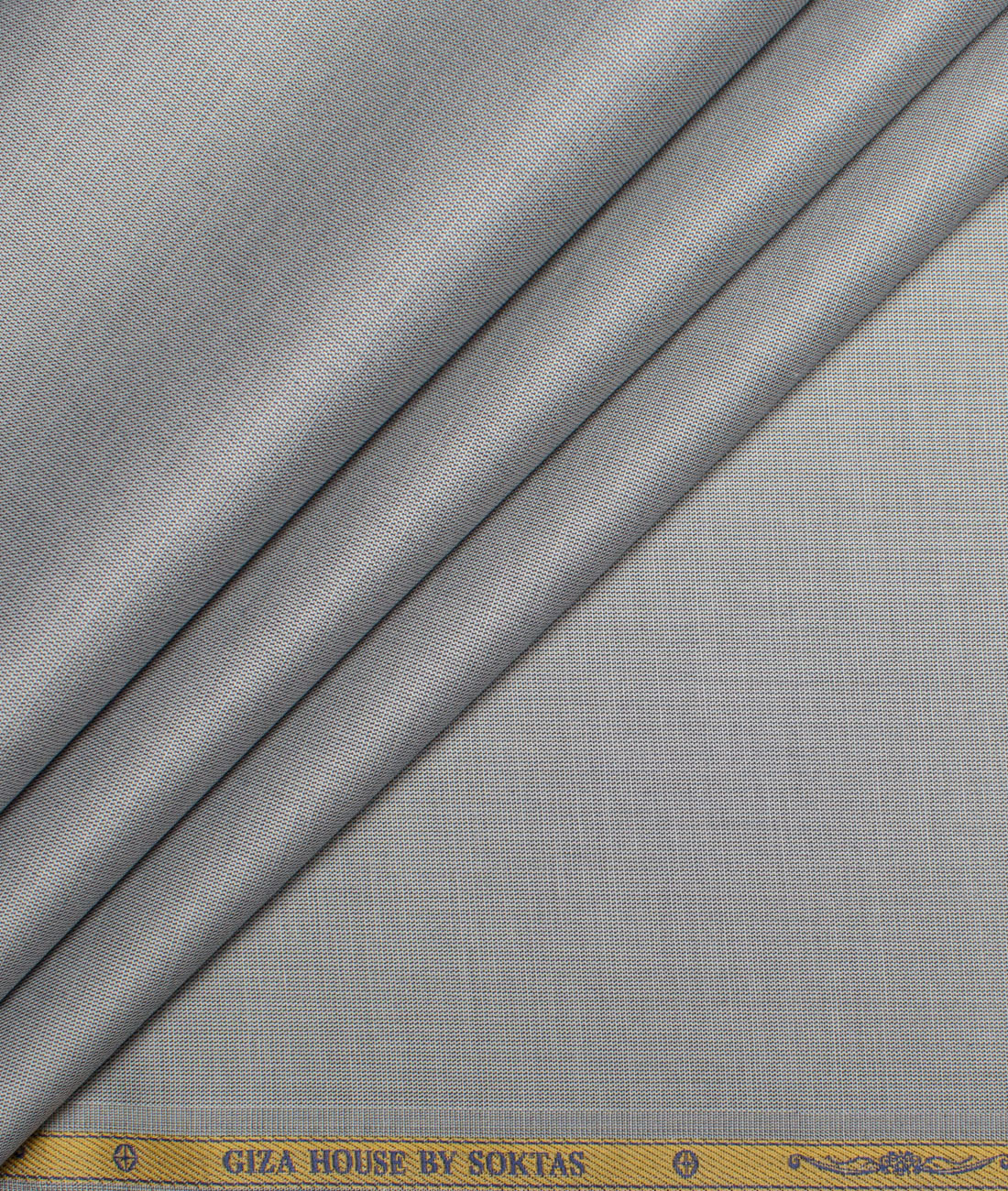 LSSOKSH178GRYSLFPOXJUN Soktas Men's 120/2 Egyptian Cotton Structured Unstitched Shirting Fabric (Grey) - Image 1