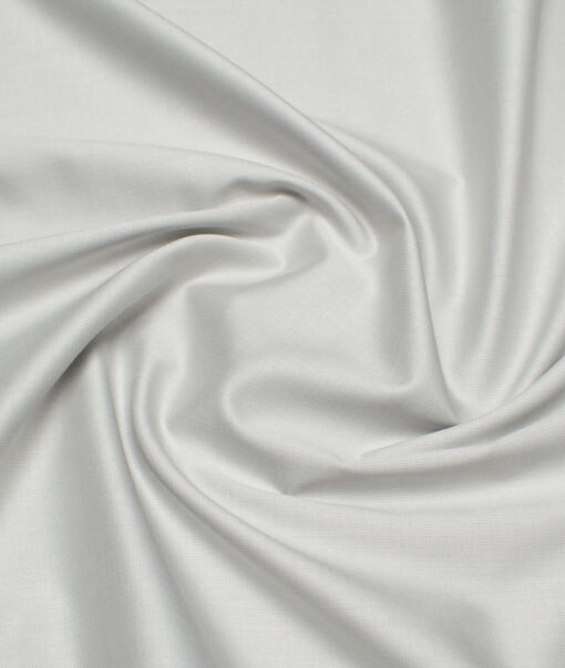 Soktas Men's 120/2 Egyptian Cotton Structured  Unstitched Shirting Fabric (Light Silver Grey) - Image 3