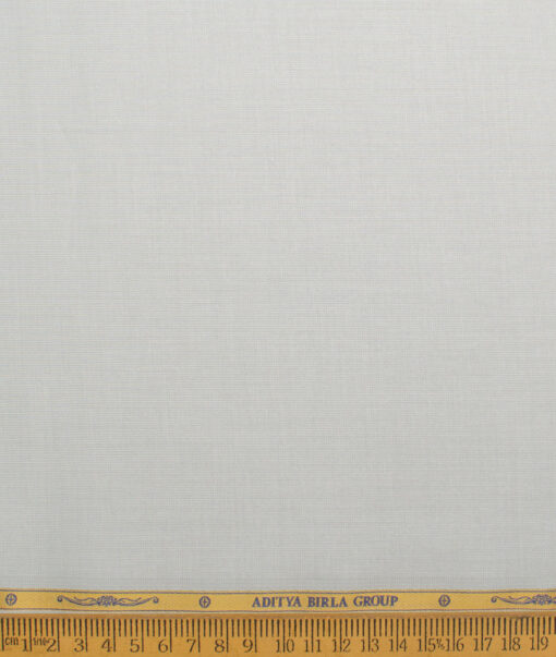 Soktas Men's 120/2 Egyptian Cotton Structured  Unstitched Shirting Fabric (Light Silver Grey) - Image 4