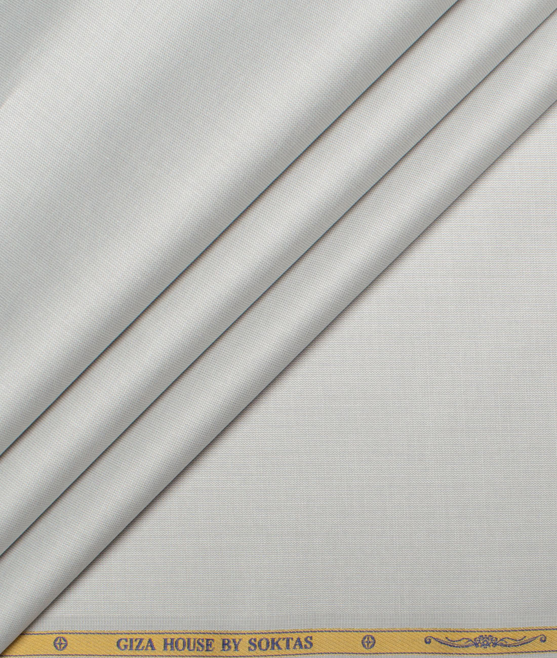 LSSOKSH178LGTSLVRGRYSLFPOXJUN Soktas Men's 120/2 Egyptian Cotton Structured Unstitched Shirting Fabric (Light Silver Grey) - Image 1