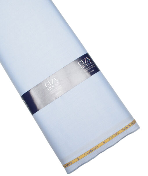 Soktas Men's 120/2 Egyptian Cotton Structured  Unstitched Shirting Fabric (Sky Blue) - Image 5