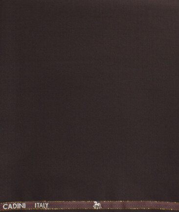 Cadini Men's 20% Wool Super 100's Solids  Unstitched Trouser Fabric (Dark Wine)