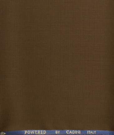 Cadini Men's 30% Wool Super 120's Solids  Unstitched Trouser Fabric (Walnut Brown)
