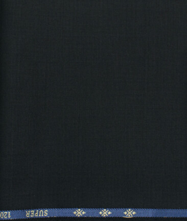 Cadini Men's 30% Wool Super 120's Solids  Unstitched Trouser Fabric (Greenish Black)